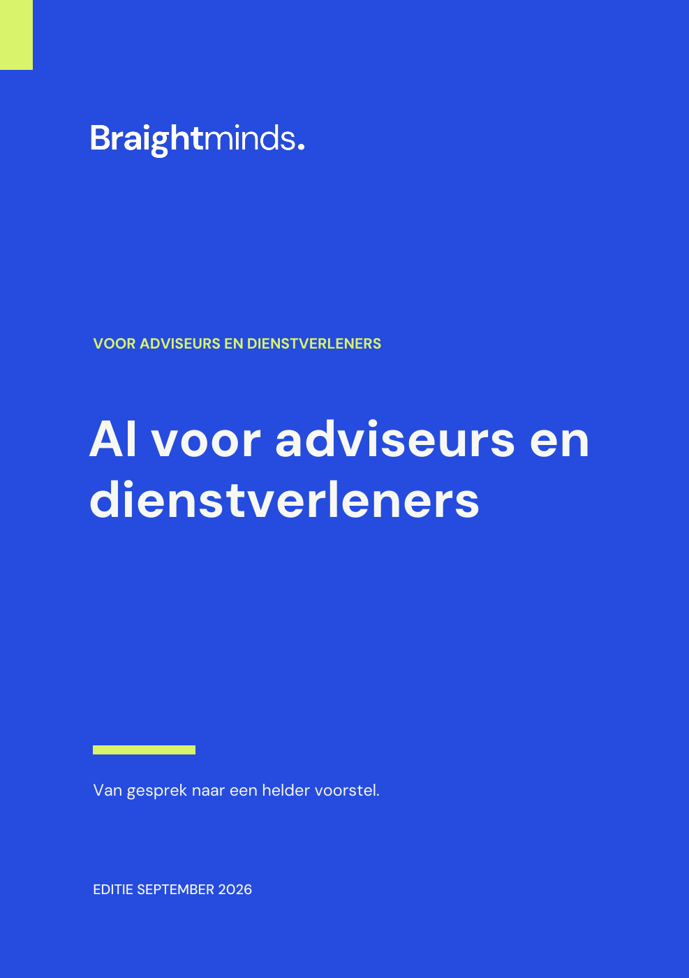 Omslag AI voor adviseurs en dienstverleners