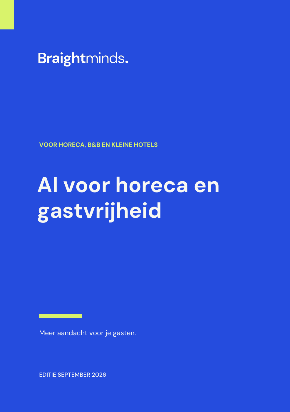 Omslag AI voor horeca en gastvrijheid