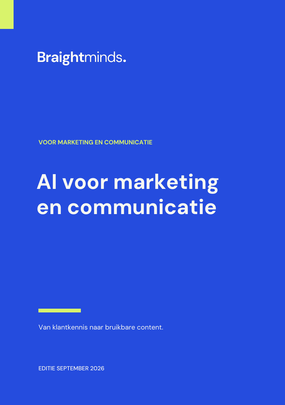 Omslag AI voor marketing en communicatie