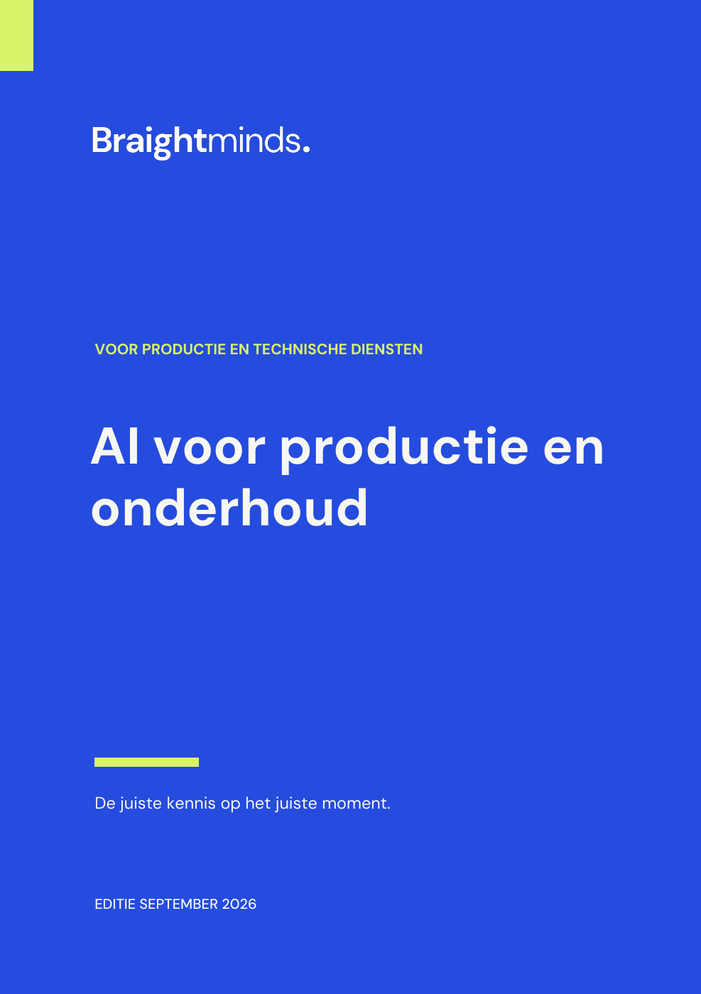 Omslag AI voor productie en onderhoud