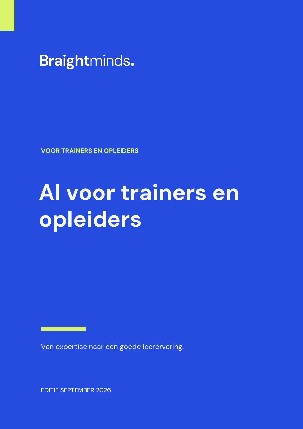 Omslag AI voor trainers en opleiders